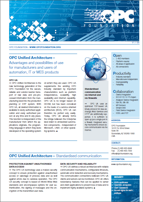 OPC Unified Architecture Información general Folleto