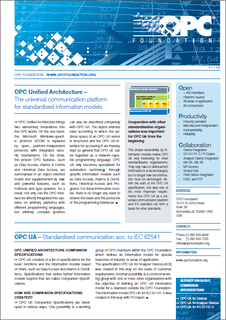OPC Unified Architecture Panoramica di Collaborazione Brochure
